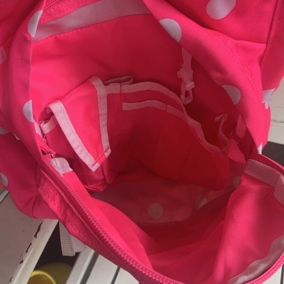 Jansport Big Student Backpack | Pink & White Polka Dots - Picture 8 of 16